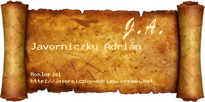 Javorniczky Adrián névjegykártya