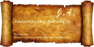 Javorniczky Adrián névjegykártya