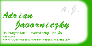 adrian javorniczky business card